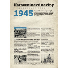 Narozeninové noviny 1945 s vlastním textem a fotografií